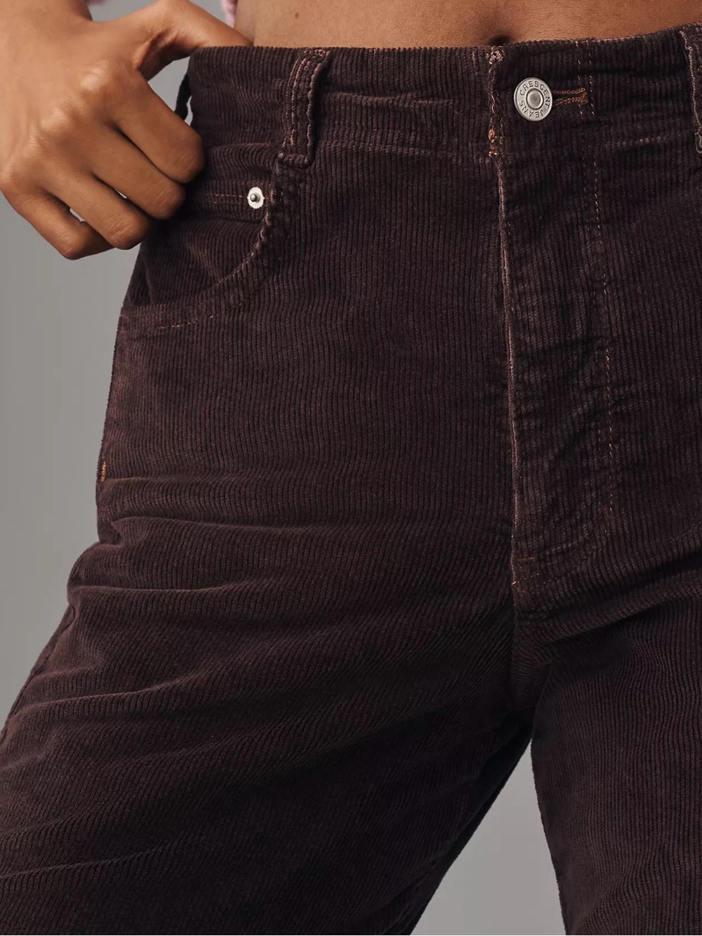 Pilcro Anthropologie Adi Corduroy Mid Rise Brown Flare Jeans, Size 28 - Picture 3 of 14